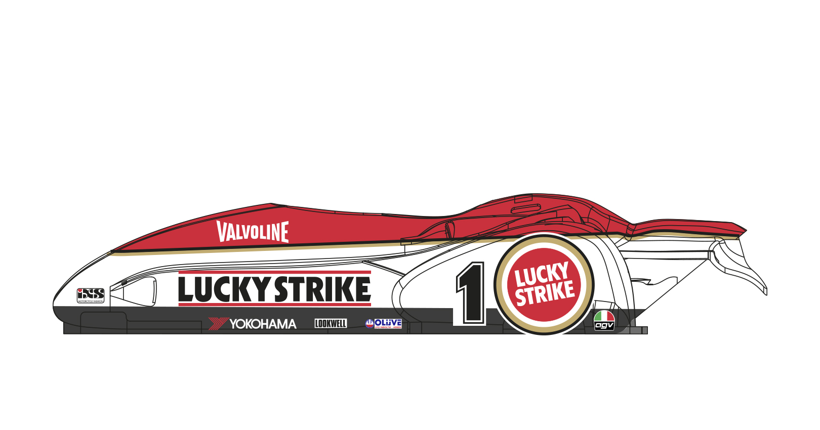 BRMSDC02  SIDECAR LCR-YAMAHA – FIM SIDECAR WORLD CHAMPIONSHIP 1987 – LUCKY STRIKE #1 – Streuer/Schnieders